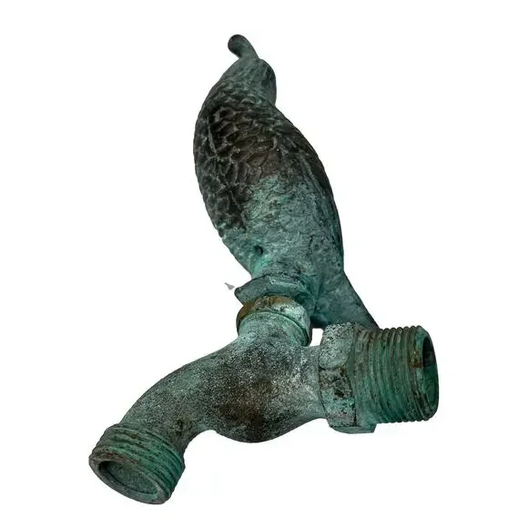 Vintage Bird Quail Solid Brass Patina Garden Faucet Spigot Made by Flora & Fauna - Picture 5 of 6